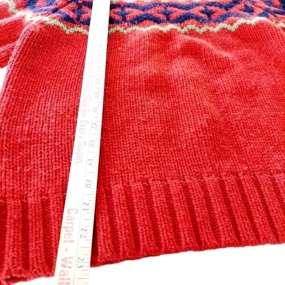 Abercrombie Fitch Lambswool Sweater Small Nordic Fair Isle Red Aztec Western - Picture 8 of 9